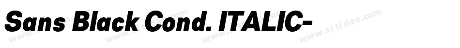 Sans Black Cond. ITALIC字体转换